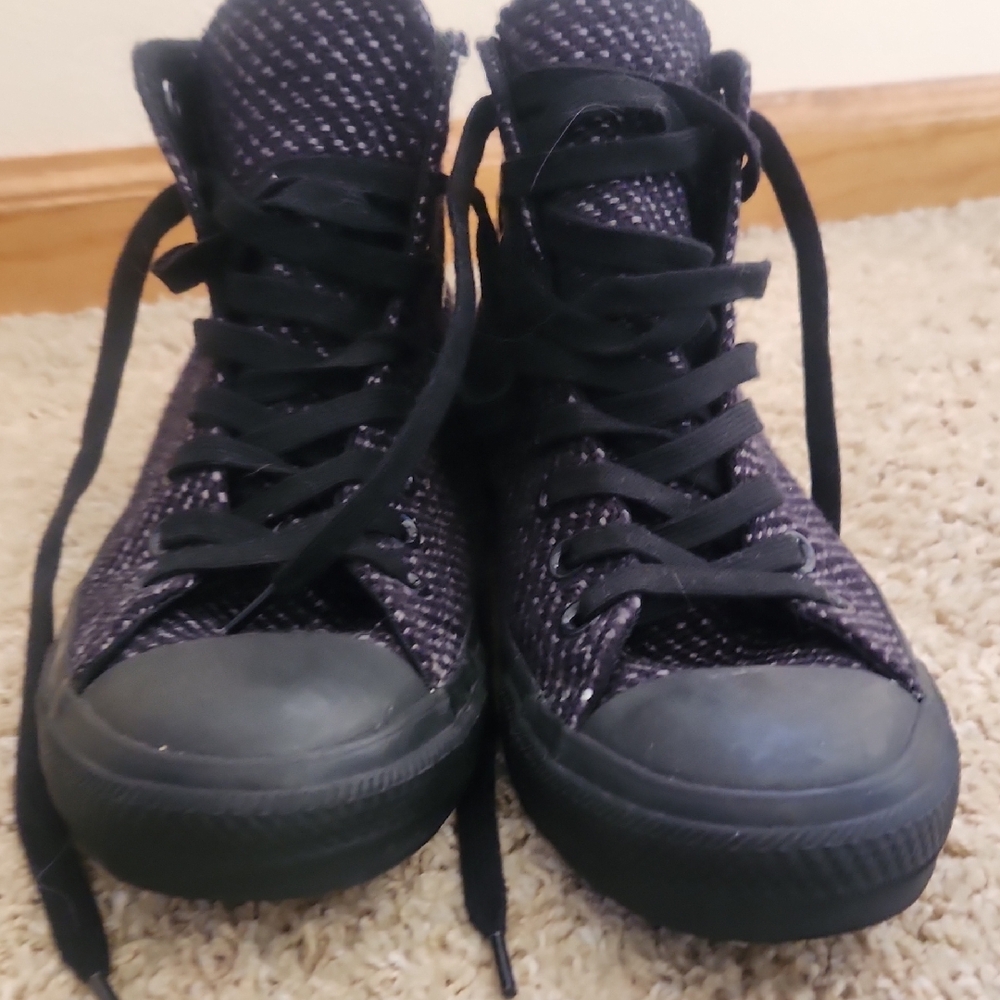 Women's Black High-Top Sneakers